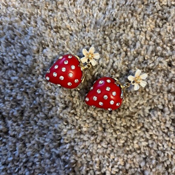 Betsey Johnson Strawberry Earrings - Picture 1 of 1